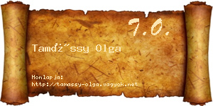 Tamássy Olga névjegykártya