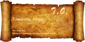 Tamássy Olga névjegykártya