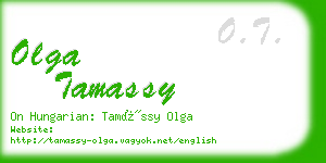 olga tamassy business card